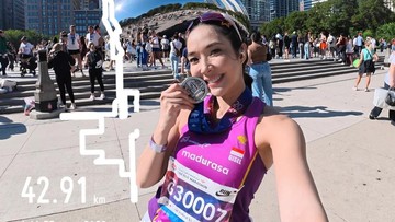 Catatan Waktu Fantastis Gisel Tuntaskan Chicago Marathon Sejauh 42 Kilometer
