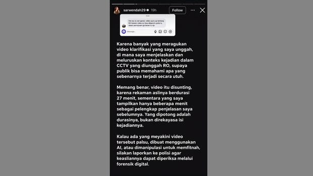 Sarwendah Sarwendah soal video Ruben Onsu video call dengan pria.