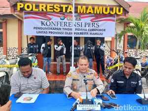 3 Pria Curi 5 Motor di Mamuju Buat Beli Sabu Ditangkap