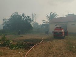 Karhutla Meluas, Dinding dan Plafon Gedung Disnaker Seruyan Kalteng Terdampak