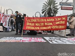 Demo di Asia Afrika Bandung, Massa Desak Stop Monopoli Tanah-Upah Murah