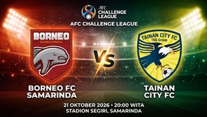 Susunan Pemain Borneo FC Samarinda Vs Tainan City FC Malam Ini