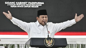 Potret Prabowo Paparkan Capaian Dua Tahun Pemerintahan