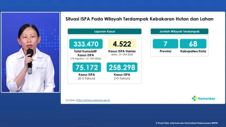 Kemenkes Catat 333 Ribu Kasus ISPA di Daerah Karhutla, Termasuk 75 Ribu Balita