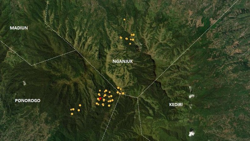 30 Titik Panas Terdeteksi di Gunung Wilis, Sisa Kebakaran Membara Lagi