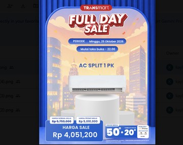 AC Split 1 PK di Transmart Full Day Sale Harganya Menggiurkan - Infolitik