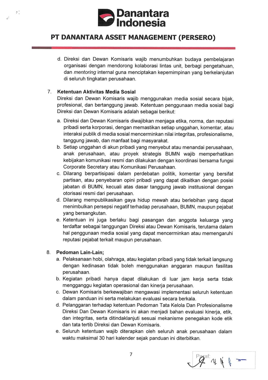 Aturan SE Danantara di Lingkungan BUMN. (Dok. Danantara)