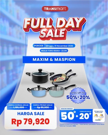 Harga Alat Masak Cuma Rp 79 Ribuan di Transmart Full Day Sale! - Infolitik