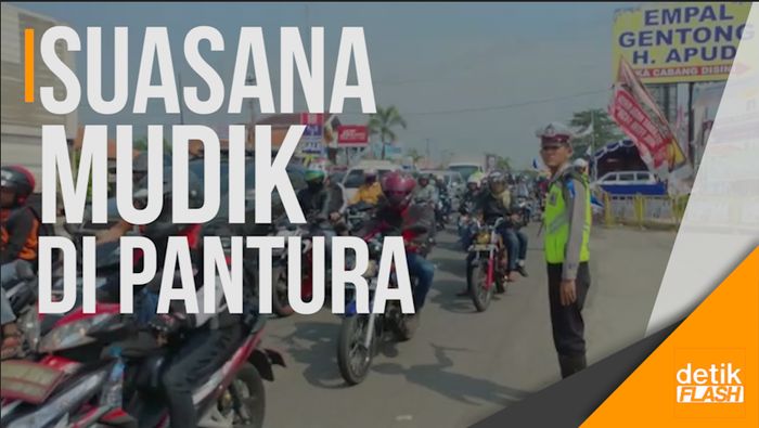 Pemudik Motor Mulai Padati Pantura Cirebon