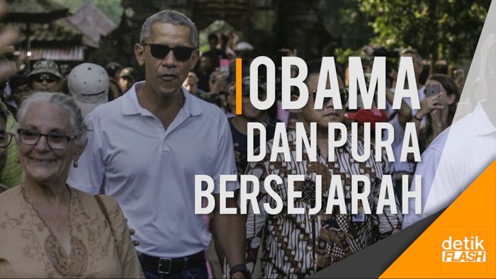Kedatangan Obama di Pura Tirta Empul Disambut Ratusan Pengunjung