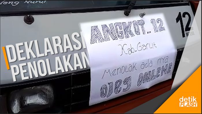 Tolak Ojek Online, Ratusan Sopir Angkot di Garut Mogok Massal