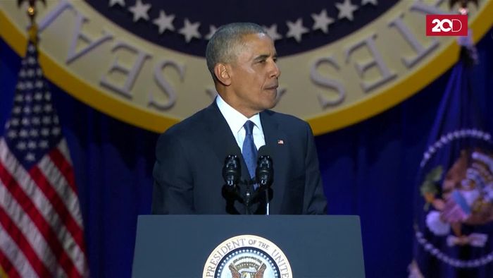 Momen Cemooh untuk Trump Saat Pidato Perpisahan Obama
