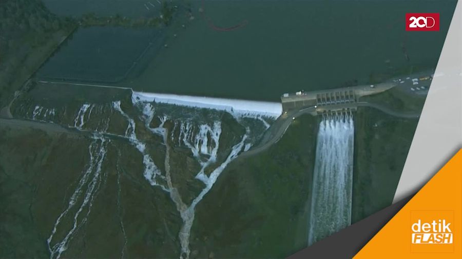 Dam Tertinggi di AS Rusak, Warga California Utara Dievakuasi