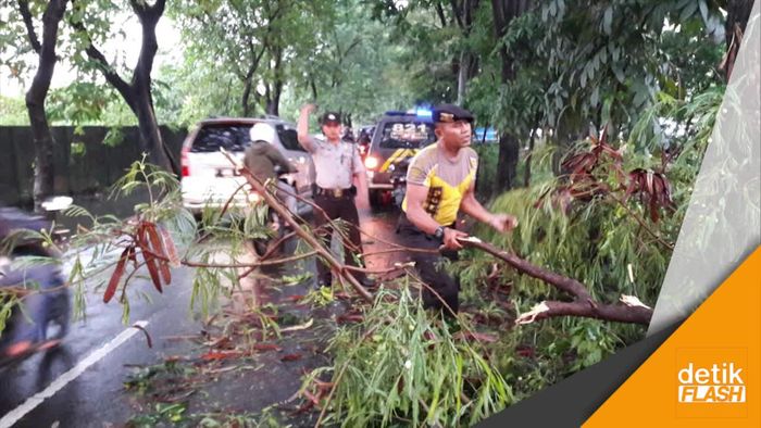  Hujan Badai Landa Surabaya, 1 Orang Tewas