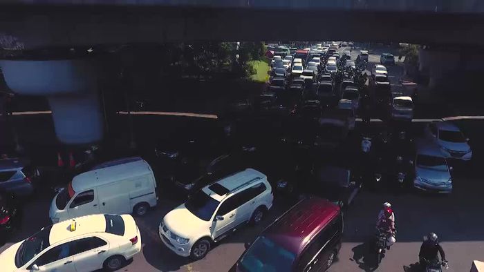 Potret Kemacetan Simpang Pancoran dari Lensa Drone