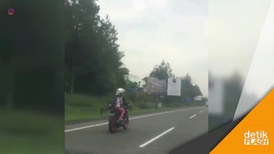 Heboh Video Pemotor Masuk Tol Purbaleunyi