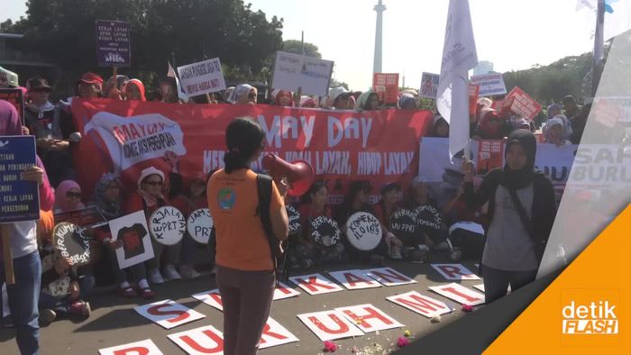May Day, Buruh Mulai Padati Jalan Merdeka Selatan