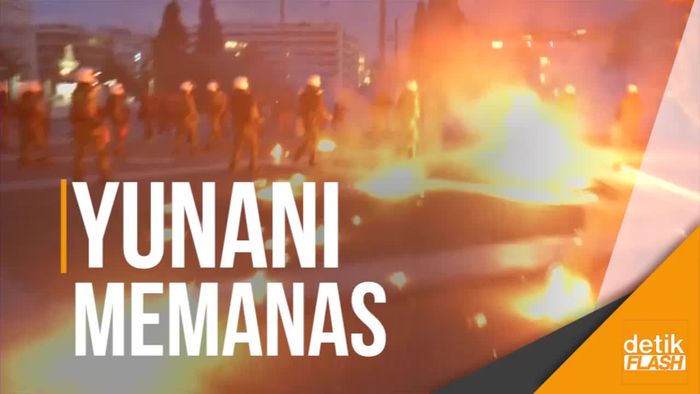 Pecah Bentrok di Yunani, Molotov Beterbangan