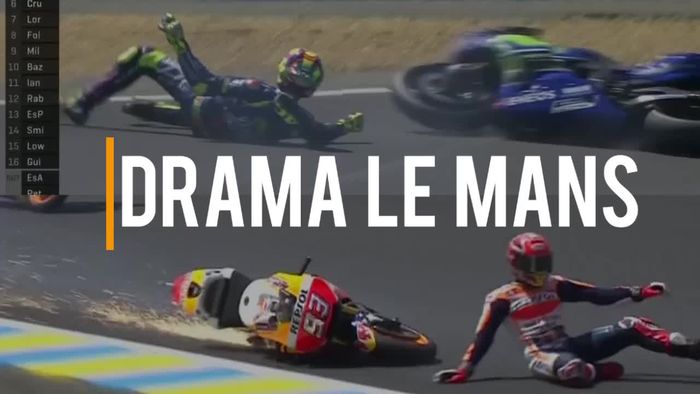 Rossi dan Marquez Crash di GP Prancis
