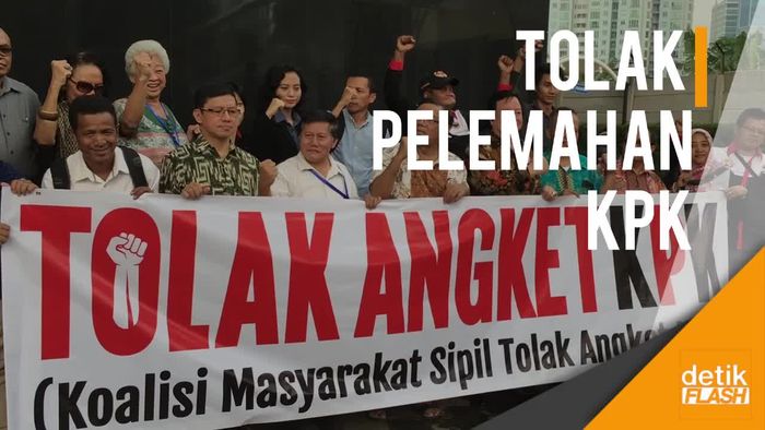 Elemen Masyarakat Gelar Aksi Tolak Hak Angket dan Pansus KPK  