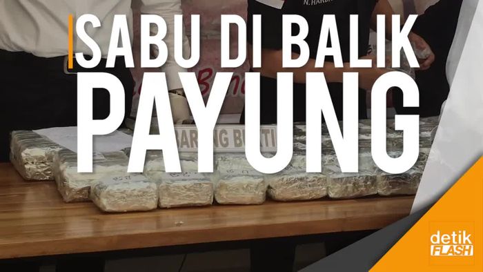 Sabu Seberat 41 Kilogram Disembunyikan di Payung Meja Taman