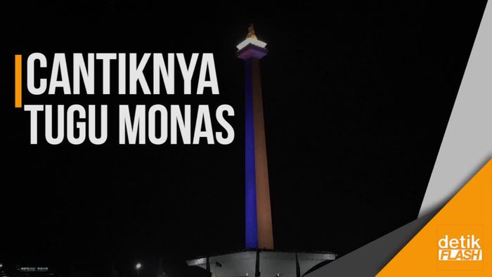 Menatap Tugu Monas Disorot Warna Lambang ASEAN