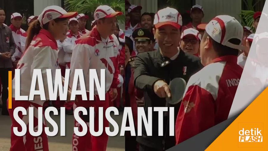 Yuk, Lihat Kebolehan Jokowi Bermain Tenis Meja