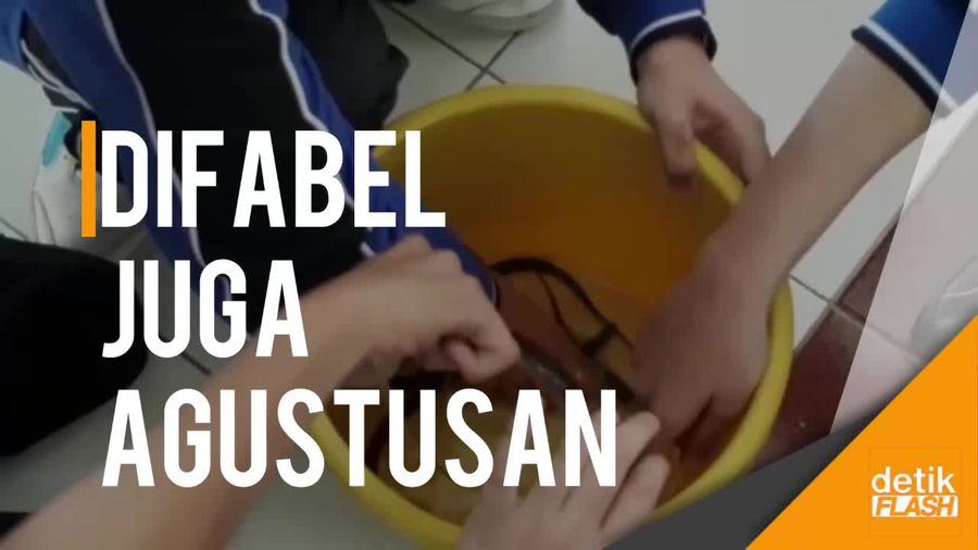 Heboh Anak Difabel Rayakan HUT Kemerdekaan di Surabaya