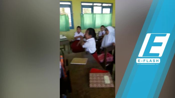 Kocak! Takut Disuntik, Siswi SD ini Tendang Kemaluan Guru