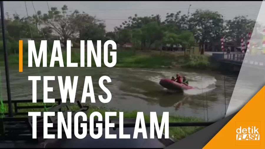 Takut Diamuk Massa, Maling Nyemplung ke Kalimalang