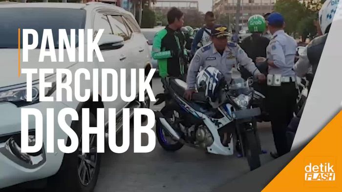 Saat Ojek Online Terciduk Dishub di Kemayoran: Panik