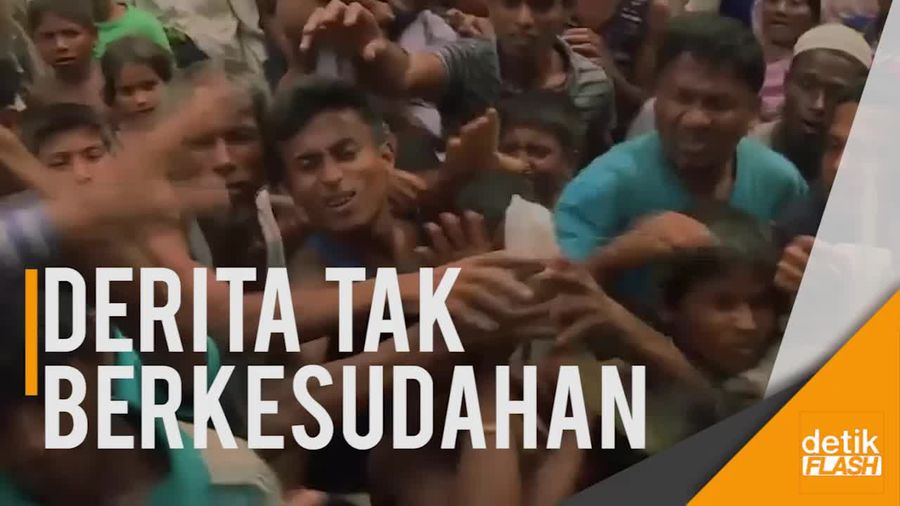 Sedih, Pengungsi Rohingya di Bangladesh Berebut Makanan