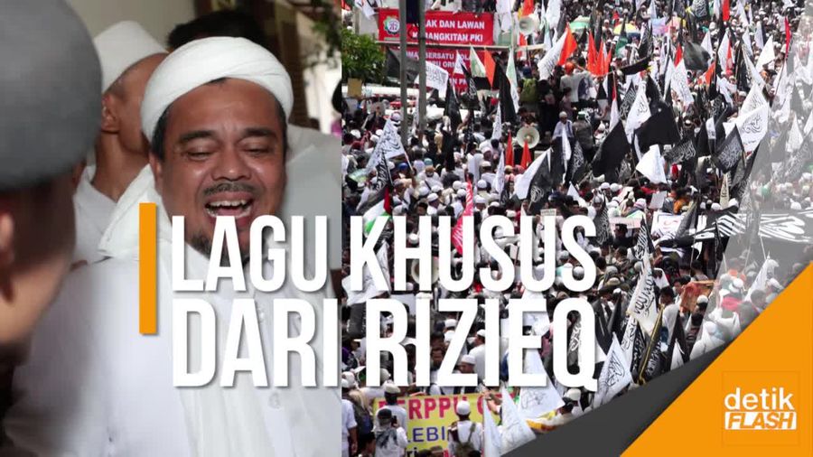 Saat Rekaman Lagu Rizieq Diputar di Tengah Lautan Massa