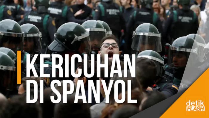Ricuh Saat Referendum Kemerdekaan Catalonia