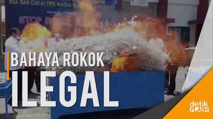 Duarrr! Jutaan Rokok Ilegal Meledak Saat Dibakar