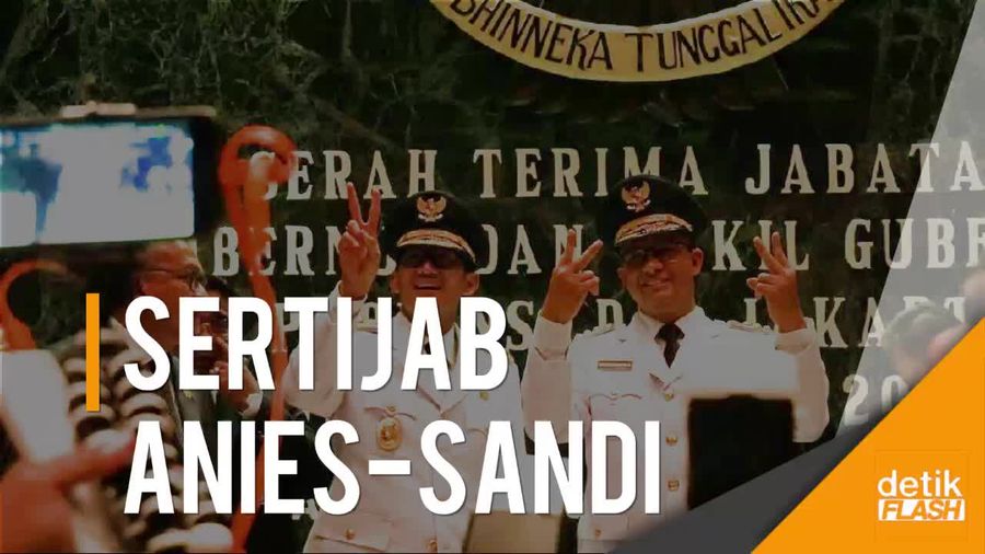 Momen Sertijab Anies-Sandi Diiringi Gema Takbir