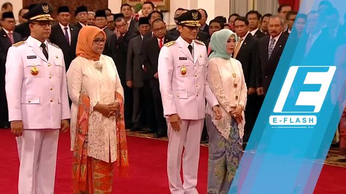 Gaya Cantik Istri Anies dan Sandi di Pelantikan