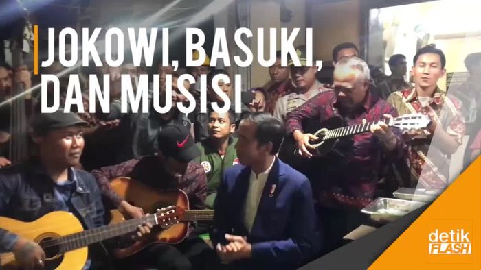 Saat Jokowi dan Menteri Basuki Konser dengan Musisi Jalanan