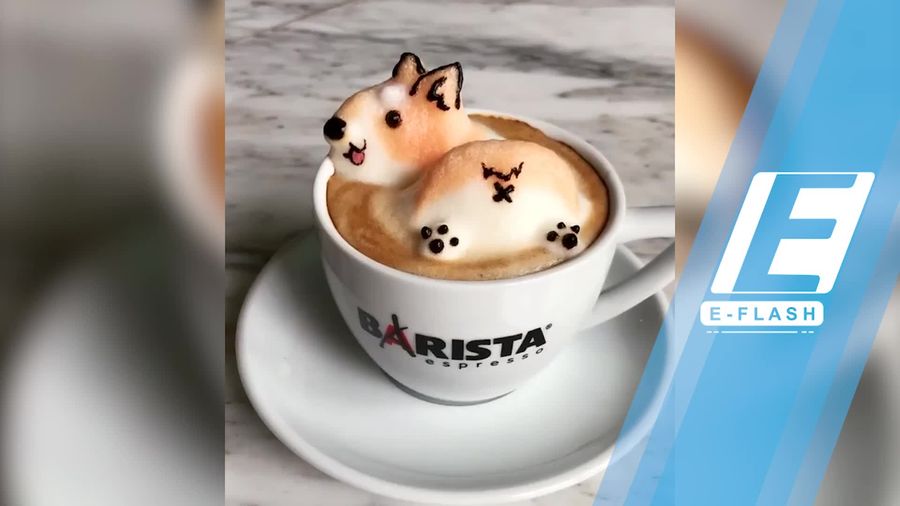 Gemas! Kopi dengan 3D Art yang Bisa Goyang