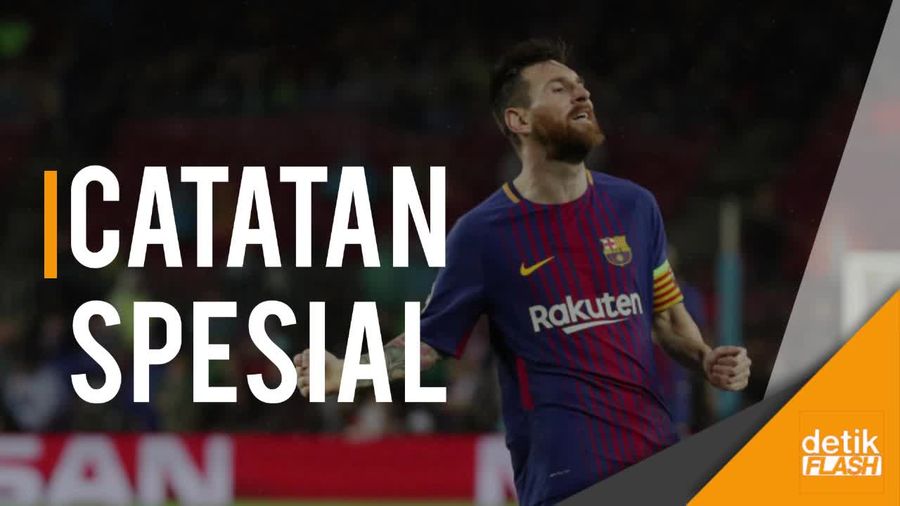 Messi Bukukan Gol ke-100 di Kompetisi Eropa