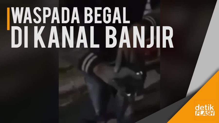 Video Begal Diamuk Warga di Kanal Banjir Timur