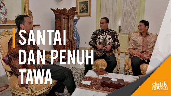 Pertemuan Hangat Anies-Sandi dan Jokowi di Istana
