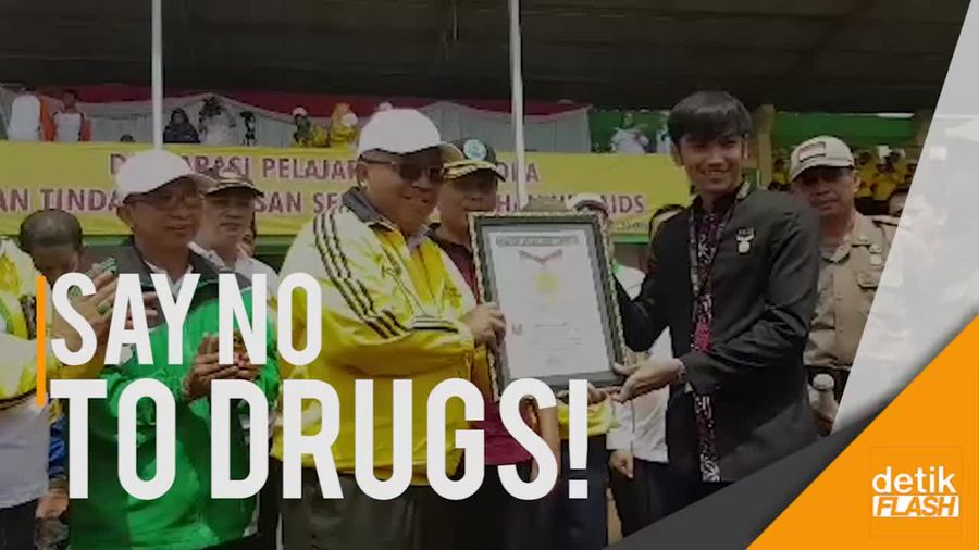 Deklarasi Antinarkoba dari Pelajar Sukabumi Pecahkan Rekor MURI