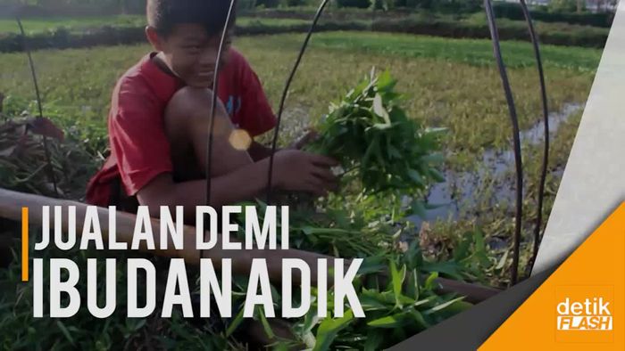 Kisah Asep, Bocah Penjual Kangkung yang Bikin Warganet Baper