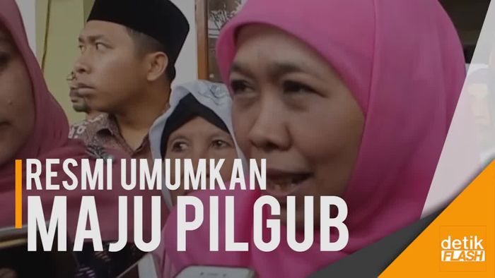 Kali Pertama Khofifah Resmi Umumkan Maju di Pilgub Jatim