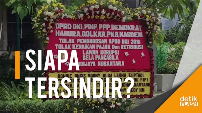 Ada Karangan Bunga Bernada Satire di Depan Kolam DPRD, Buat Siapa?