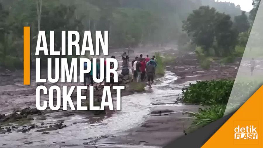 Banjir Lahar Dingin Mulai Masuk Sungai di Bali