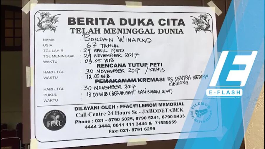 Doa Chef dan Pakar Kuliner untuk Bondan Winarno