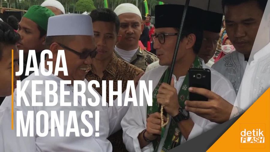 Sandi Pastikan Kebersihan Monas Terjaga Usai Acara Maulid Nabi