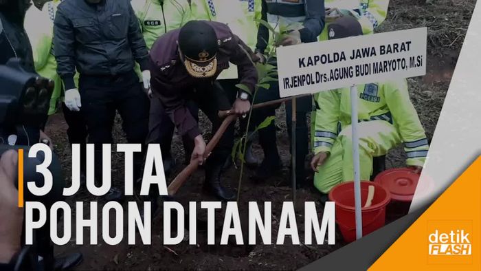 Polres Bandung Tanami 425 Hektare Lahan Perhutani yang Rusak